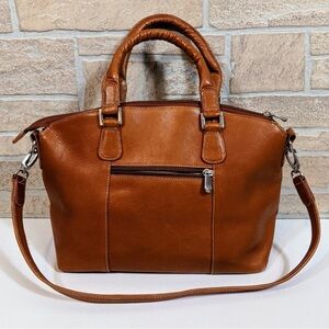 Vintage genuine leather made in Colombia rich brown cognac purse crossbody bag